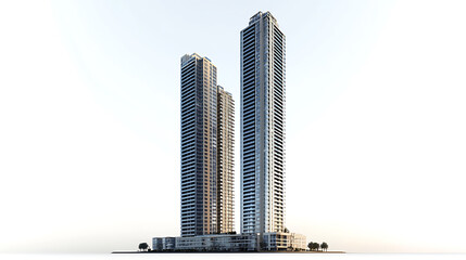 Aufkleber - Isolated skyscraper buildings on a white background , 3D rendering