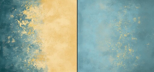 Poster - Gold and blue abstract textured background resembling stone or concrete, perfect for design projects needing a touch of elegance and grunge
