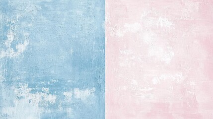 Poster - Pastel blue and pink backgrounds merge seamlessly, creating a soft and dreamy atmosphere, perfect for baby announcements, invitations, or any design seeking a touch of gentle elegance