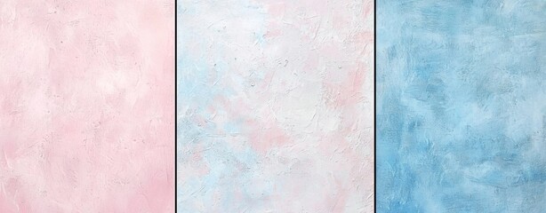 Poster - Pink, light blue and blue textured backgrounds are forming a gradient, perfect for design projects, websites, social media posts and more