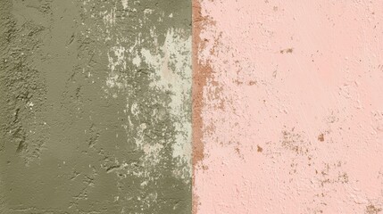 Poster - Two-colored concrete wall showing signs of age and distress, ideal for backgrounds and textures