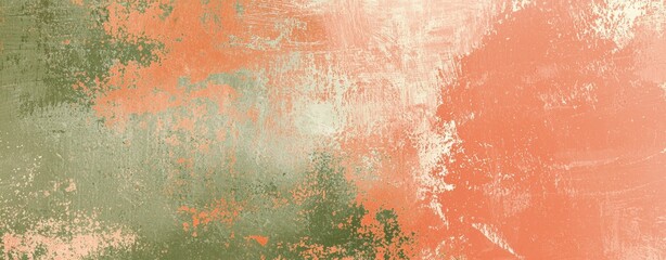 Poster - Orange and green hues blend seamlessly in an abstract textured background, creating a dynamic and visually interesting composition