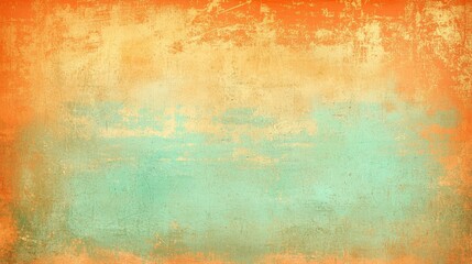 Poster - Orange and teal textured background creates a vintage and distressed design, perfect for adding a touch of old-fashioned charm to any project
