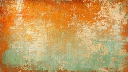 Poster - Orange and green grunge background showing a textured surface, perfect for adding a vintage or distressed look to designs
