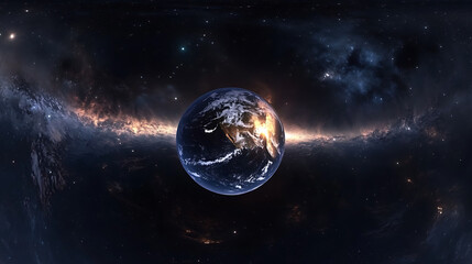 Aufkleber - 360 degree nebula panorama in deep space equirectangular hdri environment map
