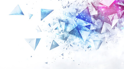 Poster - Abstract background with glowing purple stars and lines on blue gradient background