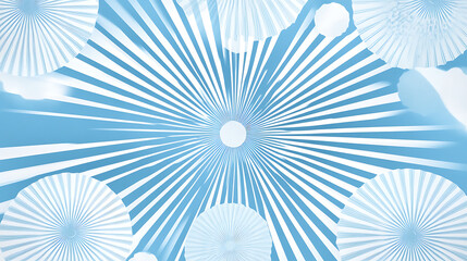 Poster - A white circle with colorful gears and circuit board elements on a light blue background
