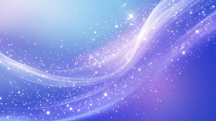 Poster - Abstract background with glowing purple stars and lines on blue gradient background