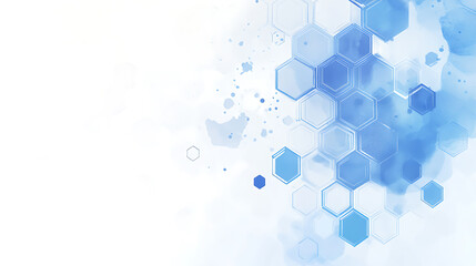Aufkleber - Abstract background with blue triangles and flying particles on a white background