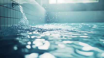 Poster - An image of swimming pool water suitable for advertising, product placement, and as a background illustration