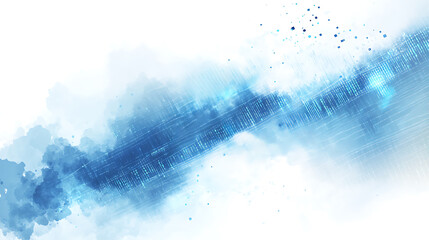 Poster - Abstract background with blue triangles and flying particles on a white background
