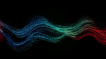 Poster - A digital padlock glowing with blue light, symbolizing security and data protection in the abstract background of binary code