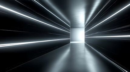 Poster - A blue grid background with white lines, glowing and futuristic, with a technology theme