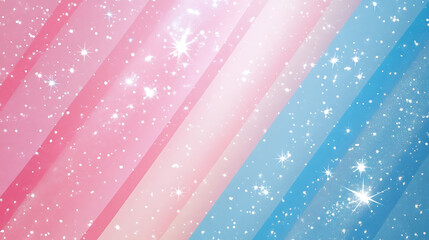 Aufkleber - The background features diagonal pink and blue gradient stripes, sparkles and stars in the shiny, bright white space in the middle