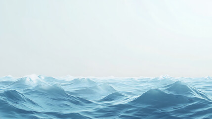 Aufkleber - Ocean waves on a light blue background, in a minimalistic style