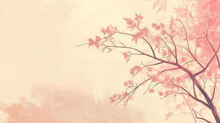 Aufkleber - Simple japanese background, beige and pink color palette