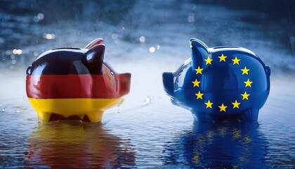 Wall Mural - German and European Union Economy: A Comparative Study of Financial Trends