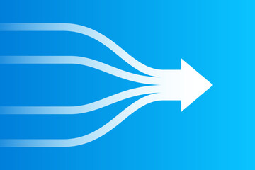 Canvas Print - Merging arrows illustration. Clipart image.