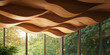 © Yuan - Modern office with wavy wooden ceiling and large windows