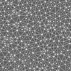 Poster - Abstract template background. Compact triangles size. Multiple repeated inner triangles. Black and white style. Repeatable pattern. Elegant vector tiles. Seamless vector illustration.