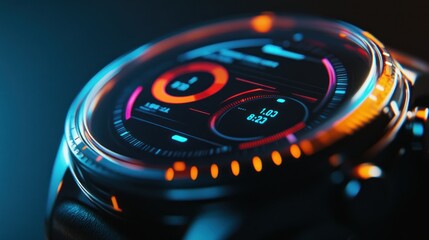 Poster - Smartwatch with digital display close-up