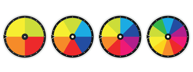 Canvas Print - 4-10 section blank wheel of fortune icon set. clip art image isolated on white background