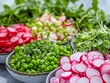 © bvbflo1 - Colorful and fresh salads with ingredients like radishes