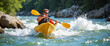 © Vasilina FC - Adventurous kayaker navigates rapids, outdoor excitement