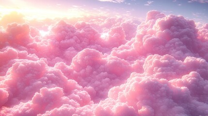 Wall Mural - soft pink clouds at sunrise, creating a serene atmosphere.
