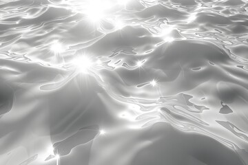 Poster - Abstract White Transparent Water Texture with Sunlight Reflection and Ripples