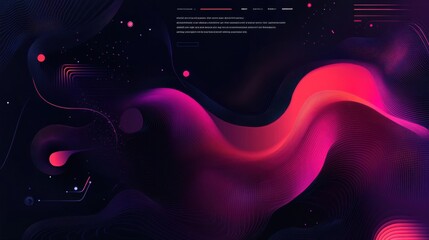Poster - Abstract design with vibrant pink and purple waves on a dark background, featuring smooth gradients, dynamic shapes, and flowing patterns for modern visuals and digital projects.