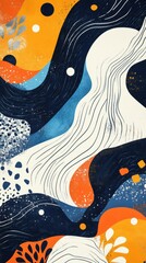 Poster - Abstract vibrant pattern featuring flowing lines, colorful shapes and textures, perfect for modern design projects, wallpapers, and creative backgrounds in various applications.