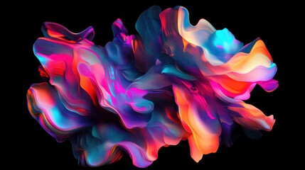 Poster - Vibrant Abstract Swirl of Colors in Fluid Form Reflecting Light and Movement Across a Dark Background for Stunning Visual Impact