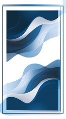 Wall Mural - Abstract Blue Waves on a White Background with Smooth Curves and Layers, Perfect for Modern Design and Art Projects Inspired by Fluidity and Motion
