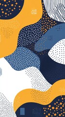 Poster - Abstract Geometric Shapes with Blue and Yellow Colors on Soft Background, Modern Artistic Design for Textiles, Wallpapers, and Creative Projects