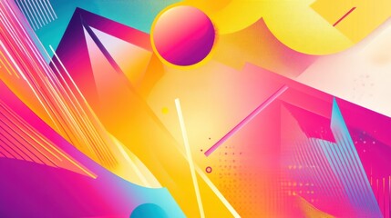 Poster - Vibrant Geometric Abstract Design with Bold Colors and Dynamic Shapes for Modern Art, Backgrounds, or Creative Projects