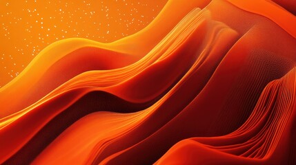 Poster - Abstract Wave Patterns in Vibrant Orange Tones Creating a Dynamic and Energetic Visual Background for Creative Projects and Digital Media