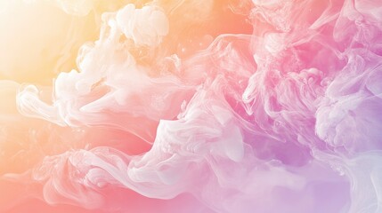 Poster - Ethereal Colorful Swirls of Smoke Blending Softly Together in a Dreamy Abstract Background for Artistic Inspiration and Creative Designs