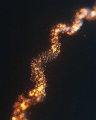 Poster - Captivating Abstract Image of Glowing Light Particles Twisting and Flowing in a Dark Background, Symbolizing Energy, Motion, and Artistic Expression