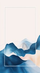 Poster - Abstract Blue Wave Patterns with Smooth Lines and Soft Tones Ideal for Modern Backgrounds and Minimalist Designs in Digital Art and Print Media