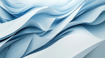 Poster - Soft Fluid Waves of Light Blue and White Texture for Abstract Background, Perfect for Artistic Designs and Modern Digital Art Projects