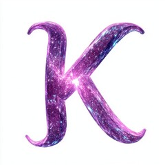 Aufkleber - vibrant letter K crafted stunning cosmic infinity space design set bright white background showcasing artistic creativity and imagination.
