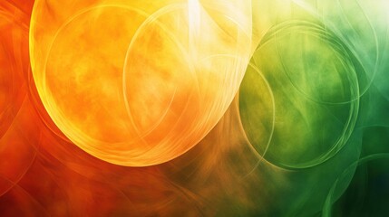 Poster - Abstract Background with Warm Orange, Soft Yellow, and Vibrant Green Color Blends Creating a Dynamic and Energetic Visual Experience for Creative Projects