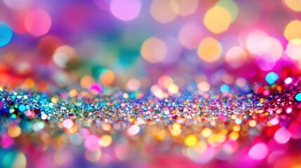 Poster - Colorful glitter and shimmering bokeh lights combine to create a dazzling and vibrant display, enhancing the festive mood with their brilliance