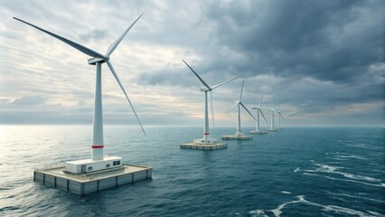 turbines designed to harness renewable energy from breezy seas.