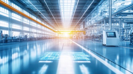 Leinwandbilder - A cutting-edge AI-powered smart manufacturing system for production efficiency, modern industrial facility with integrated technology for optimizing manufacturing processes and quality control