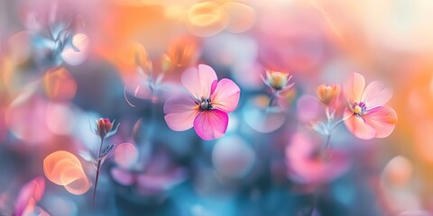 Poster - Blurred abstract background featuring natural flowers.