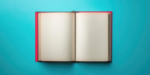 Poster - Empty book on a colored background