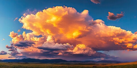 Poster - a stunning sky backdrop featuring clouds during sunset