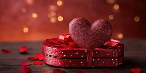 Aufkleber - heart-shaped gift box
